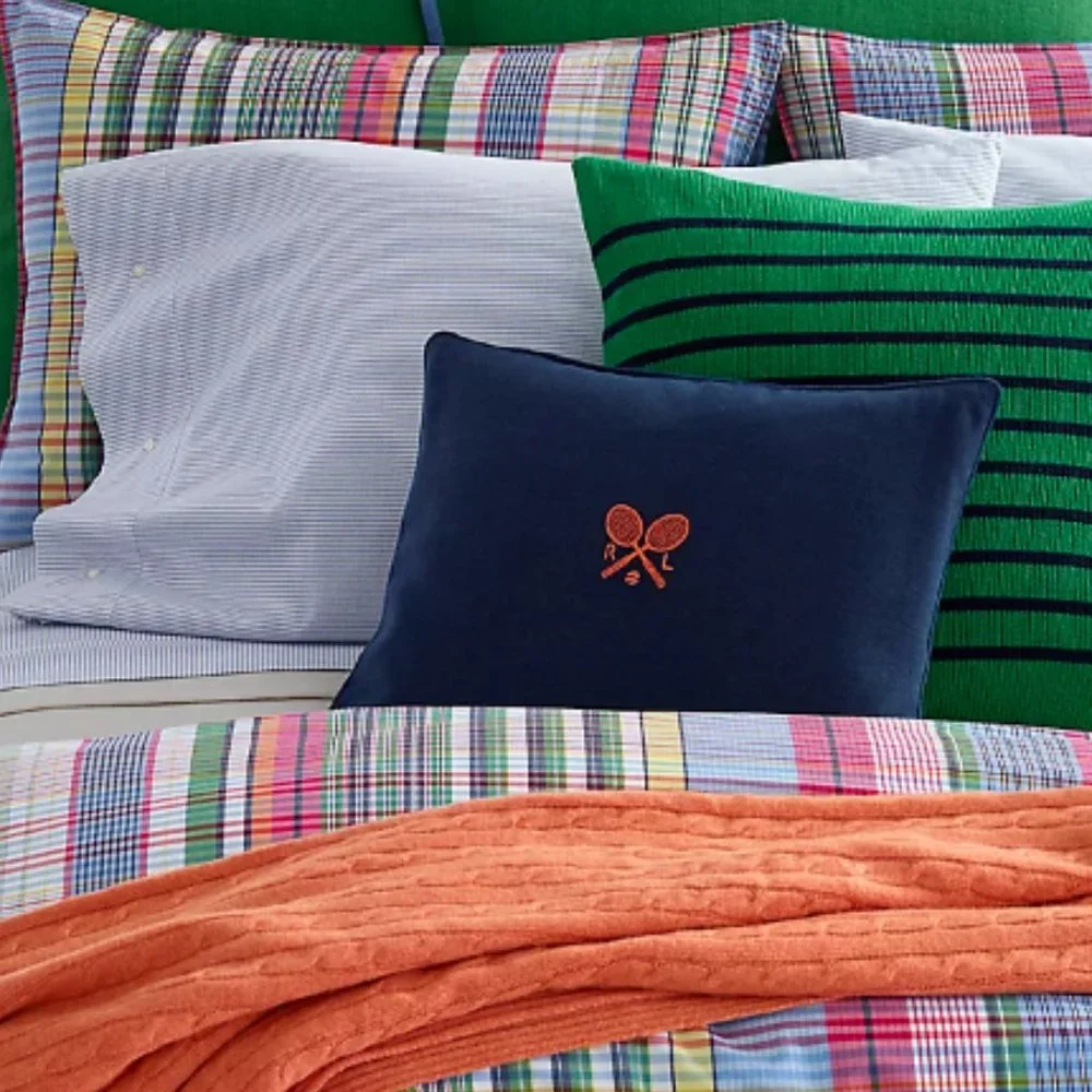 Ralph Lauren Ashby Throw Pillow Blue Orange